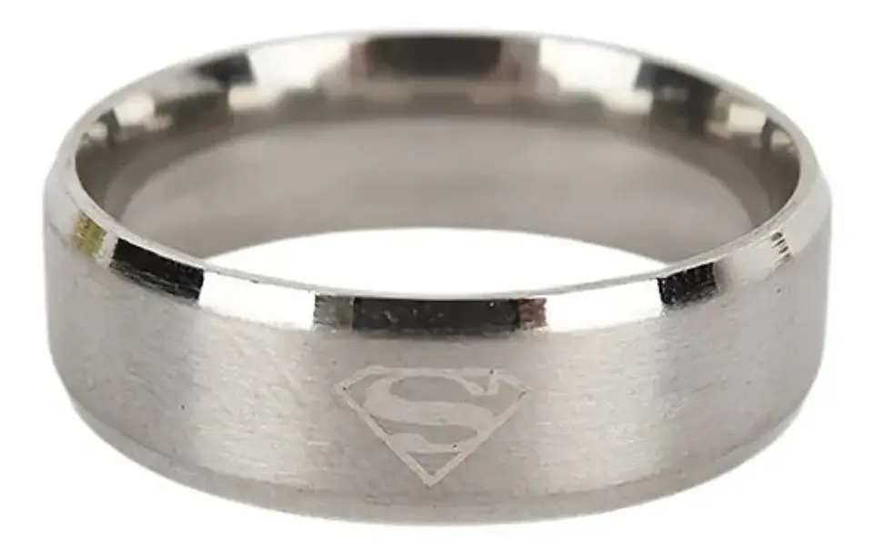 Anillo Superman Acero Inoxidable Color Plata Y Oro Hombre   3