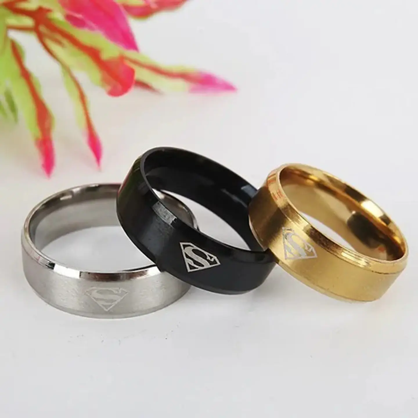 Anillo Superman Acero Inoxidable Color Plata Y Oro Hombre   4