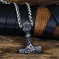 Collar Amuleto Thor Valknut Vikingo Odin Color Plata Hombre - Miniatura 4