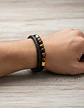 Pulsera Brazalete Manilla Acero Cuero Piedras Chacras Hombre - Miniatura 9