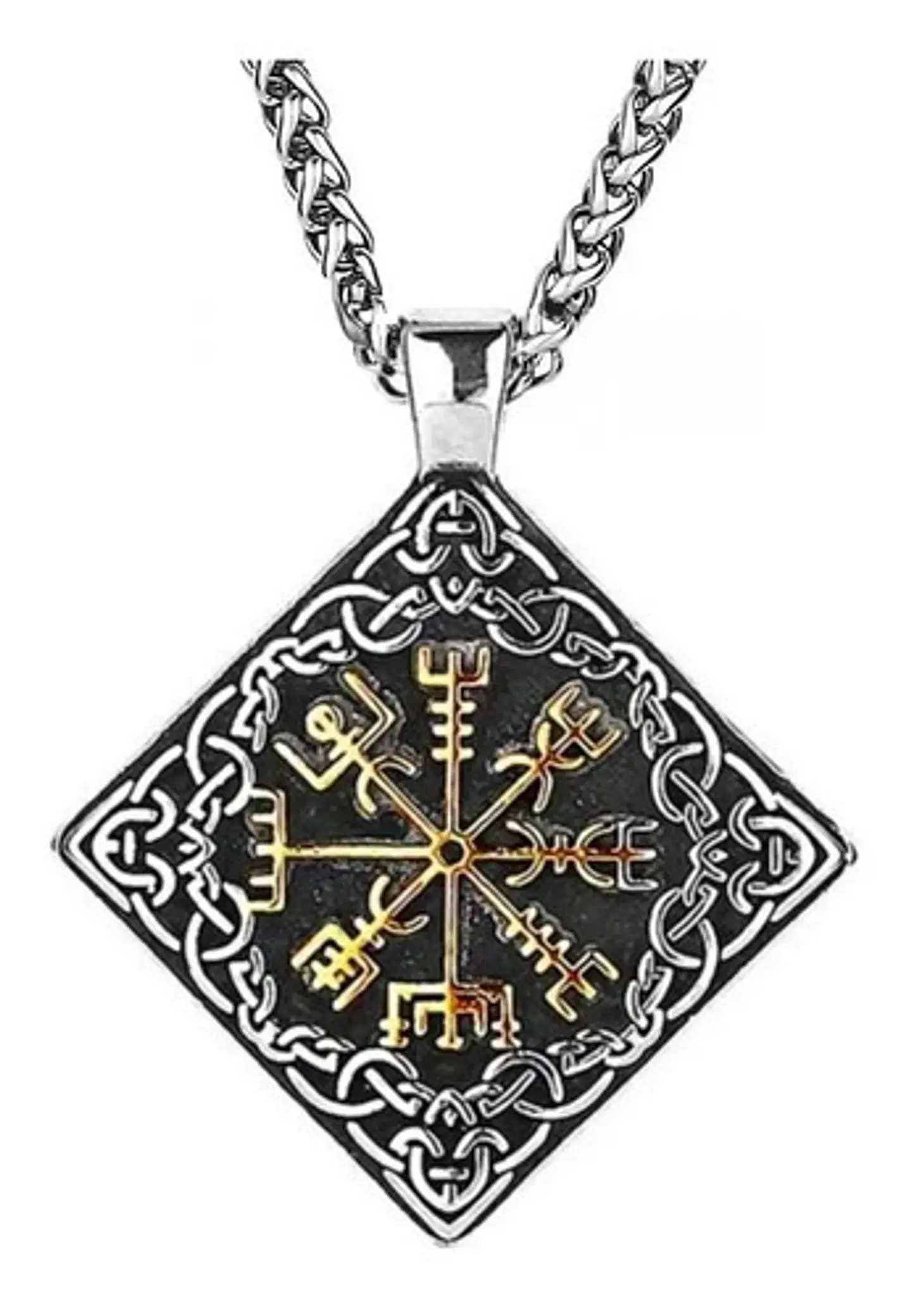 Collar Nudo Vikingo Nórdico Vegvisir Acero Inoxidable Hombre 6