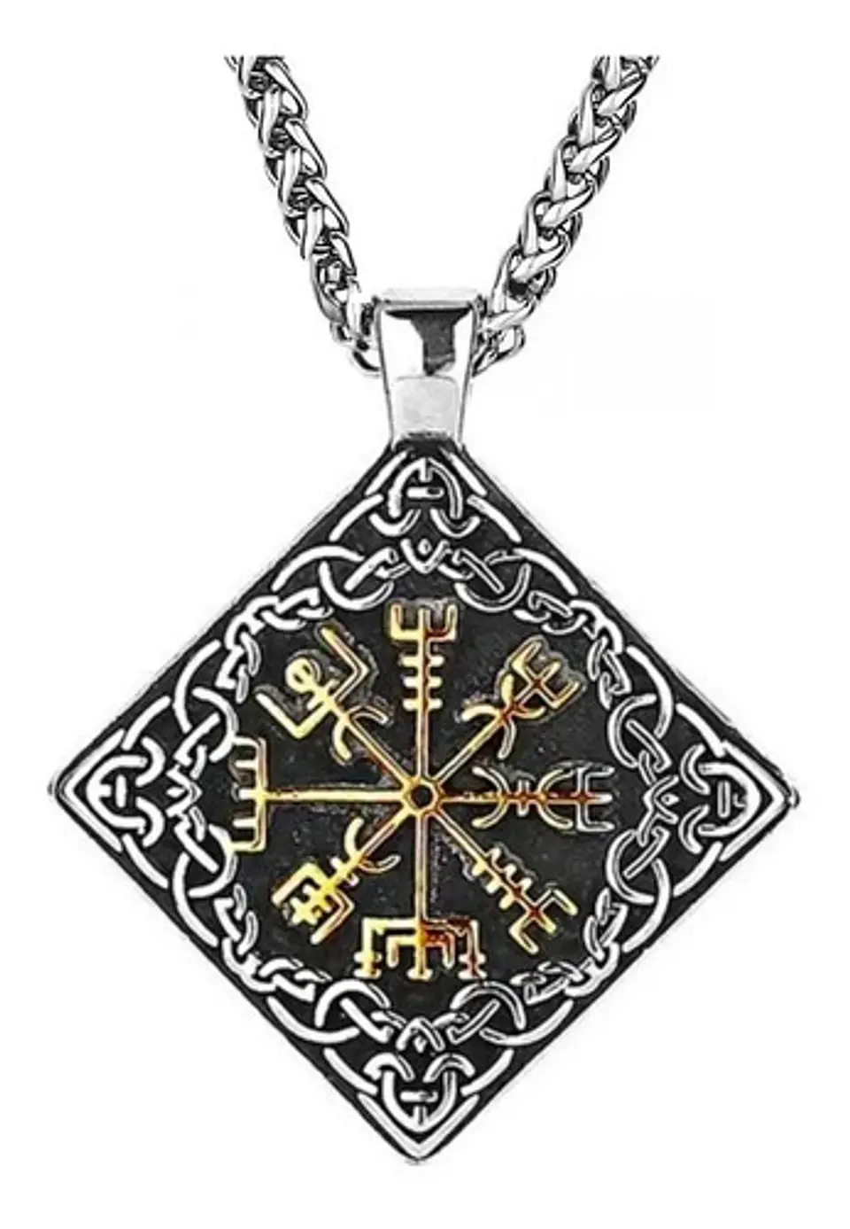 Collar Nudo Vikingo Nórdico Vegvisir Acero Inoxidable Hombre 6