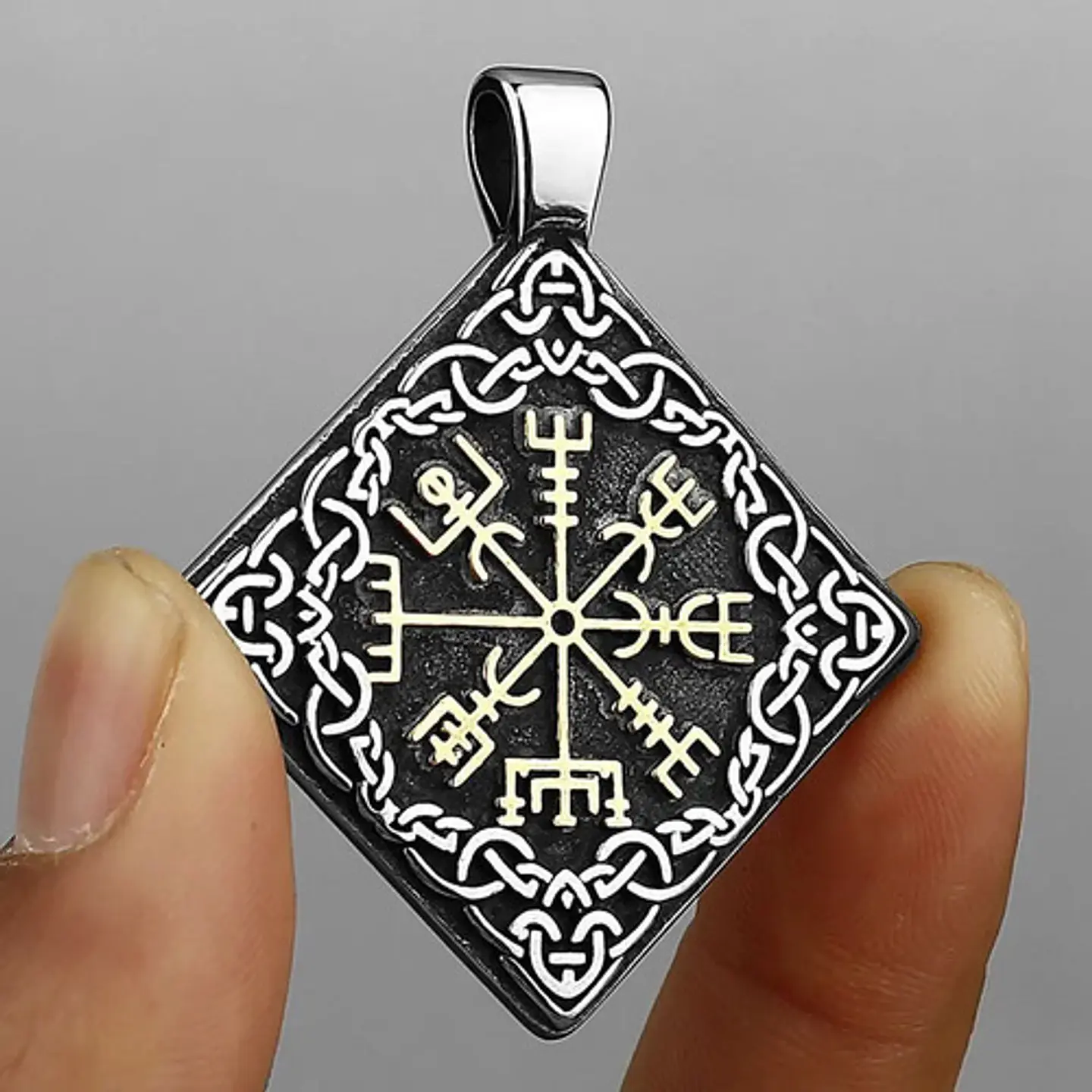Collar Nudo Vikingo Nórdico Vegvisir Acero Inoxidable Hombre 7