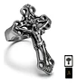 Anillo Color Plata Cruz Jesús Acero Inoxidable Hombre Mujer - Miniatura 1