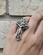 Anillo Color Plata Cruz Jesús Acero Inoxidable Hombre Mujer - Miniatura 2