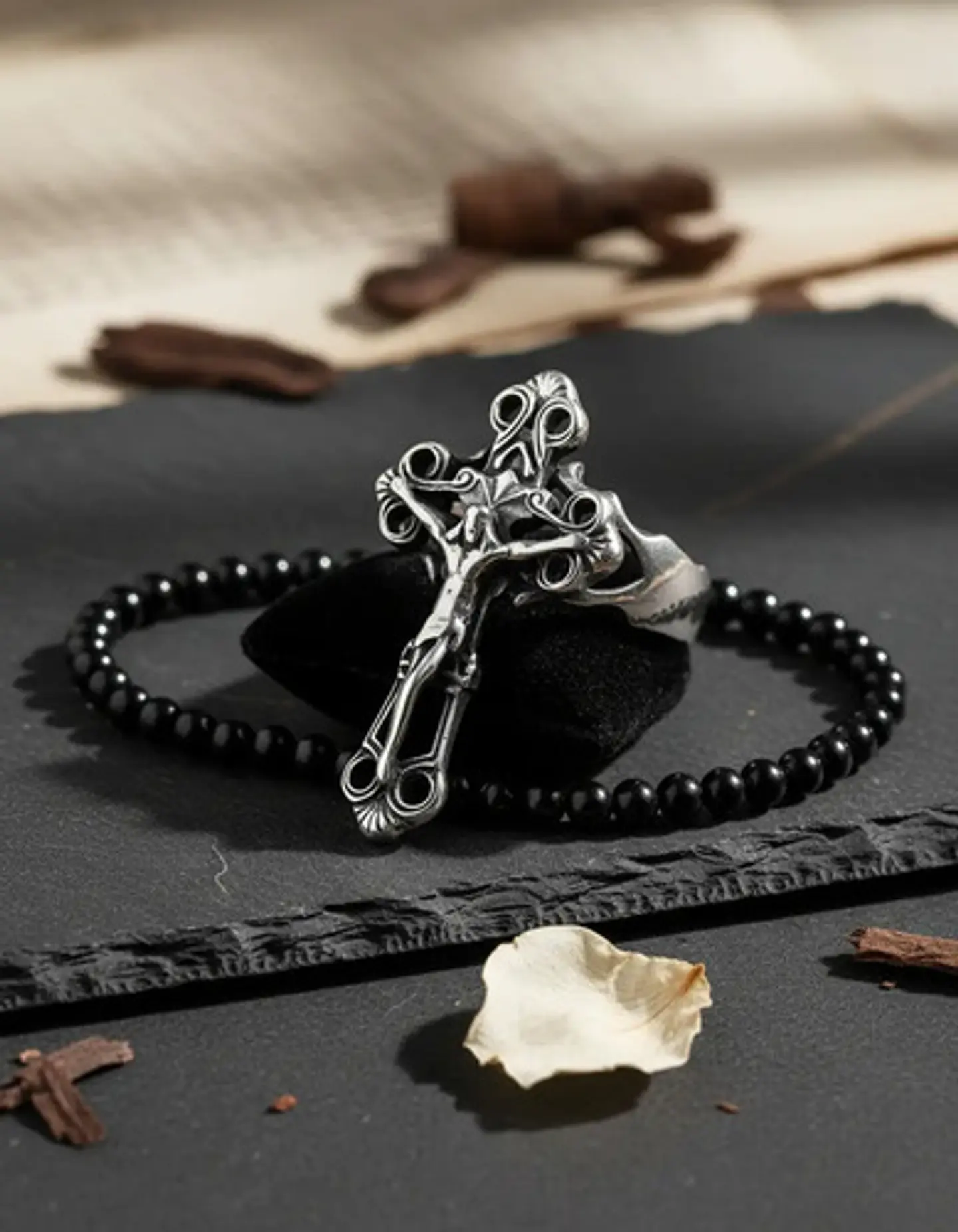 Anillo Color Plata Cruz Jesús Acero Inoxidable Hombre Mujer 4