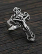 Anillo Color Plata Cruz Jesús Acero Inoxidable Hombre Mujer - Miniatura 7
