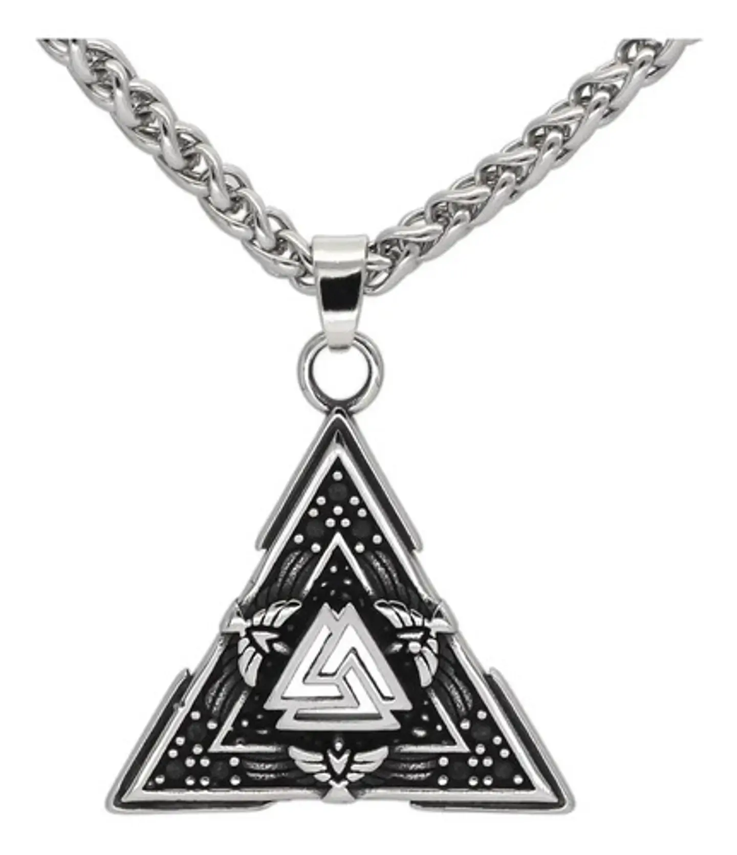 Collar Dije Valknut Vikingo Nórdico Huginn Y Muninn Hombre 1
