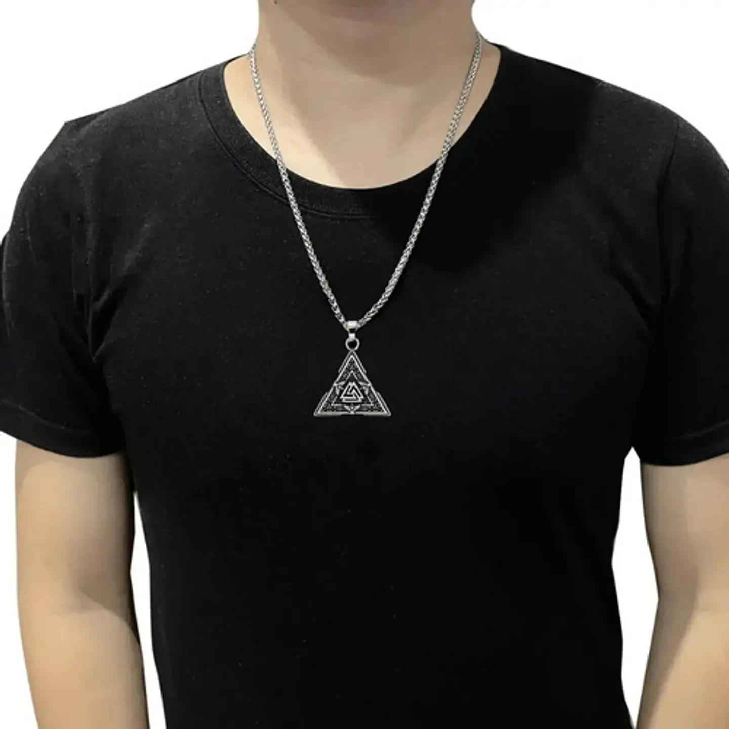 Collar Dije Valknut Vikingo Nórdico Huginn Y Muninn Hombre 2