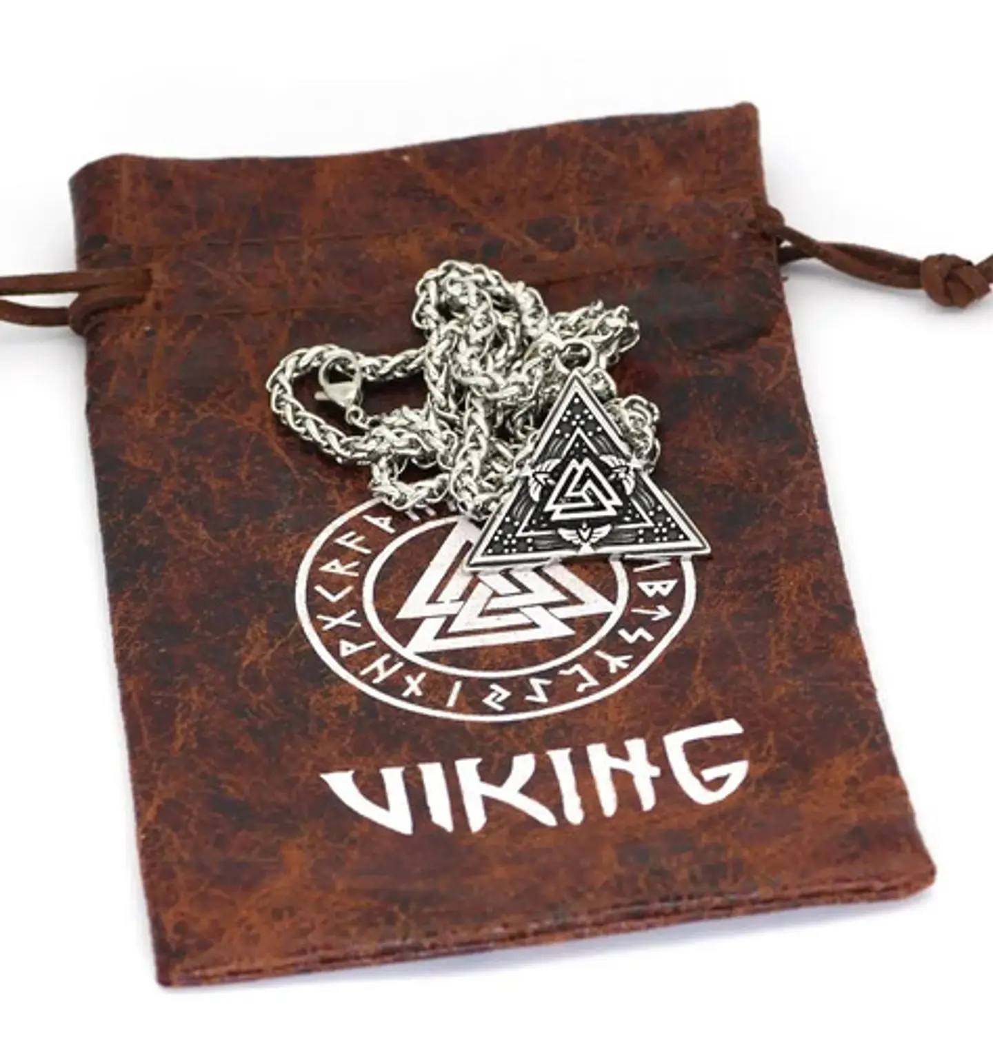 Collar Dije Valknut Vikingo Nórdico Huginn Y Muninn Hombre 5