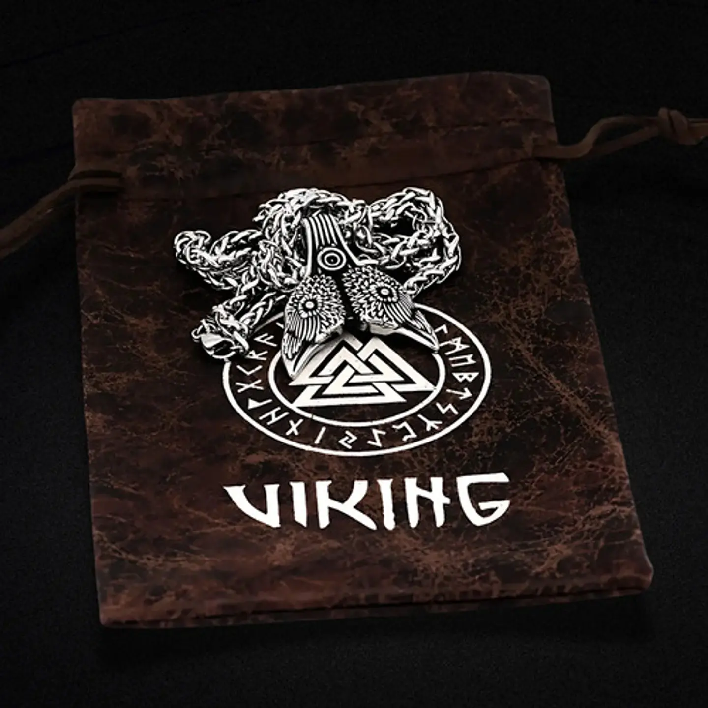 Collar Cuervos Thor Vikingo Nórdico Acero Inoxidable Hombre 7