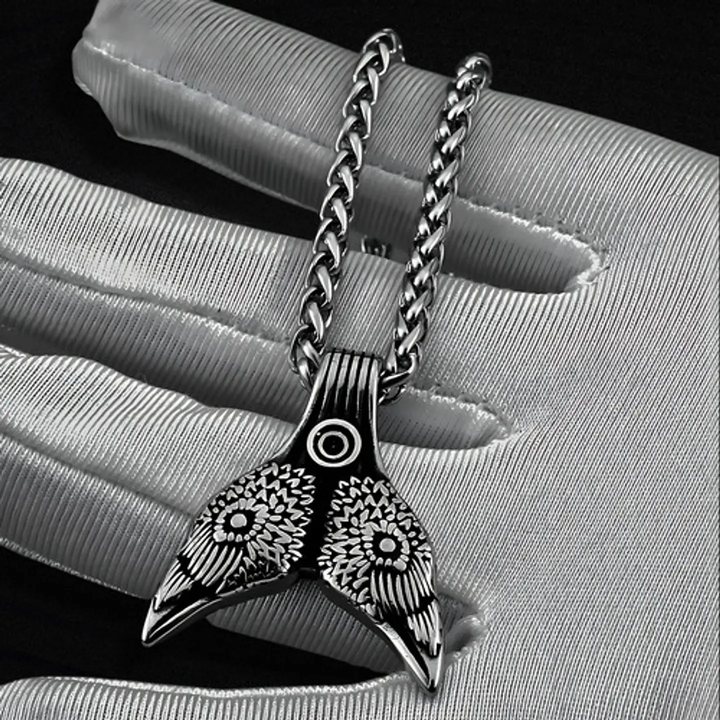 Collar Cuervos Thor Vikingo Nórdico Acero Inoxidable Hombre 8