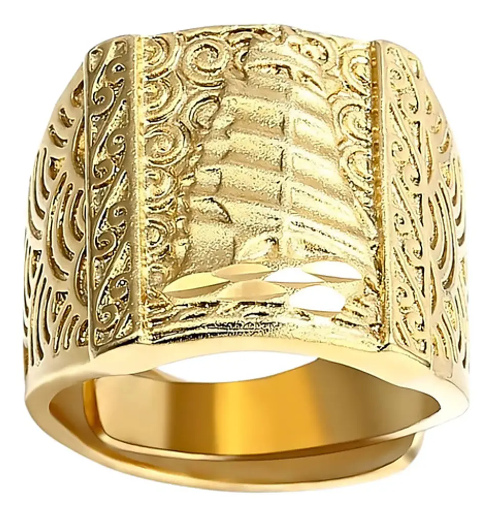 Anillo Hombre Ajustable Velero Barco Baño De Oro Gold Filled 2