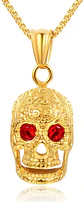 Collar Dije Cráneo Calavera Gótico Acero Color Oro Hombre - Miniatura 1