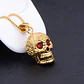 Collar Dije Cráneo Calavera Gótico Acero Color Oro Hombre - Miniatura 3