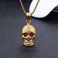 Collar Dije Cráneo Calavera Gótico Acero Color Oro Hombre - Miniatura 4