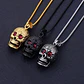 Collar Dije Cráneo Calavera Gótico Acero Color Oro Hombre - Miniatura 5