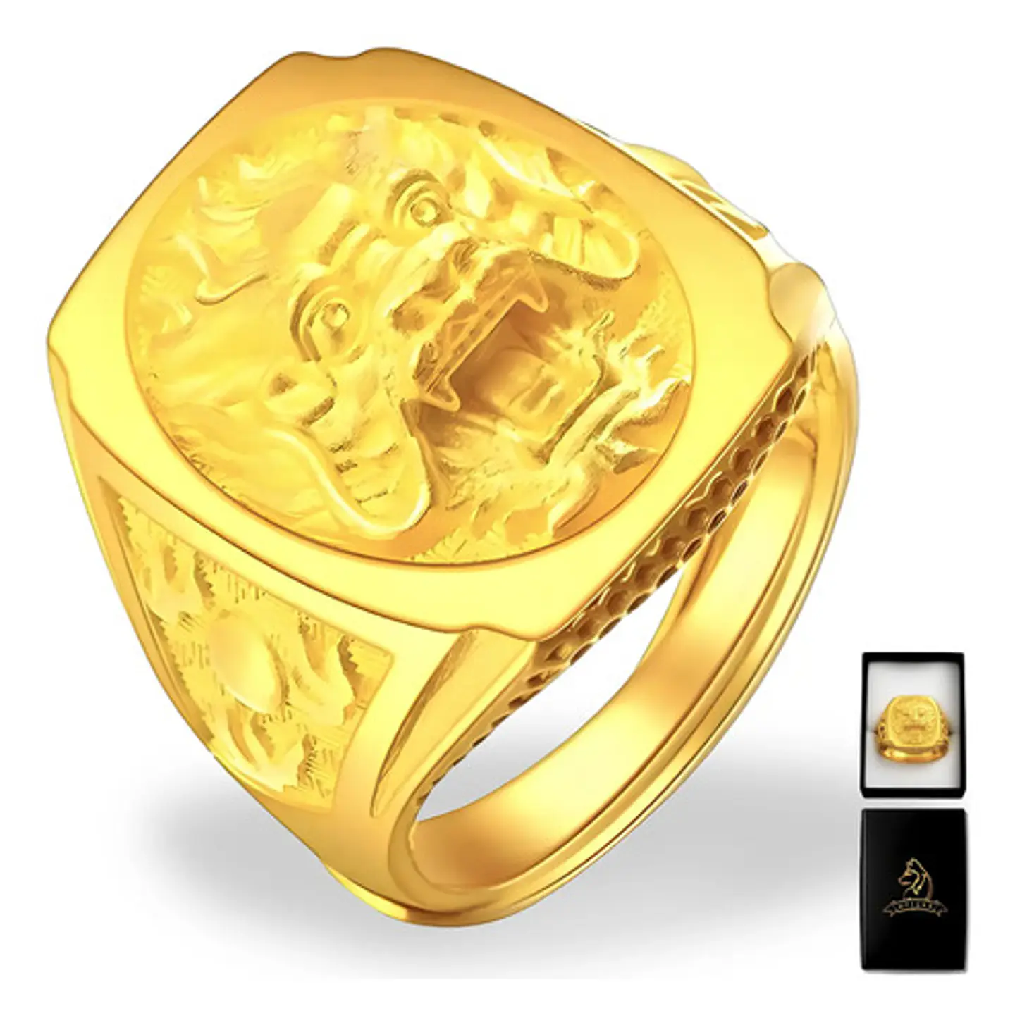 Anillo Cabeza Dragón Color Oro Hip Hop Para Hombre Y Mujer 1