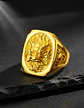 Anillo Cabeza Dragón Color Oro Hip Hop Para Hombre Y Mujer - Miniatura 6