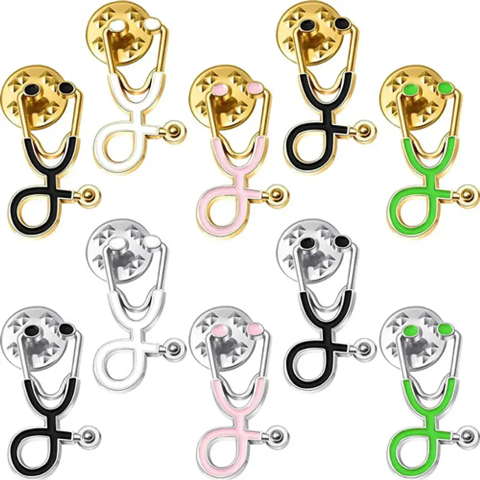 Broche Pin Insignia Médico Estetoscopio Medicin Hombre Mujer 7