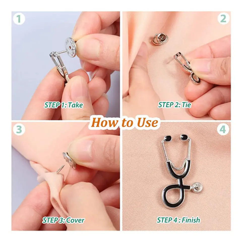 Broche Pin Insignia Médico Estetoscopio Medicin Hombre Mujer 9