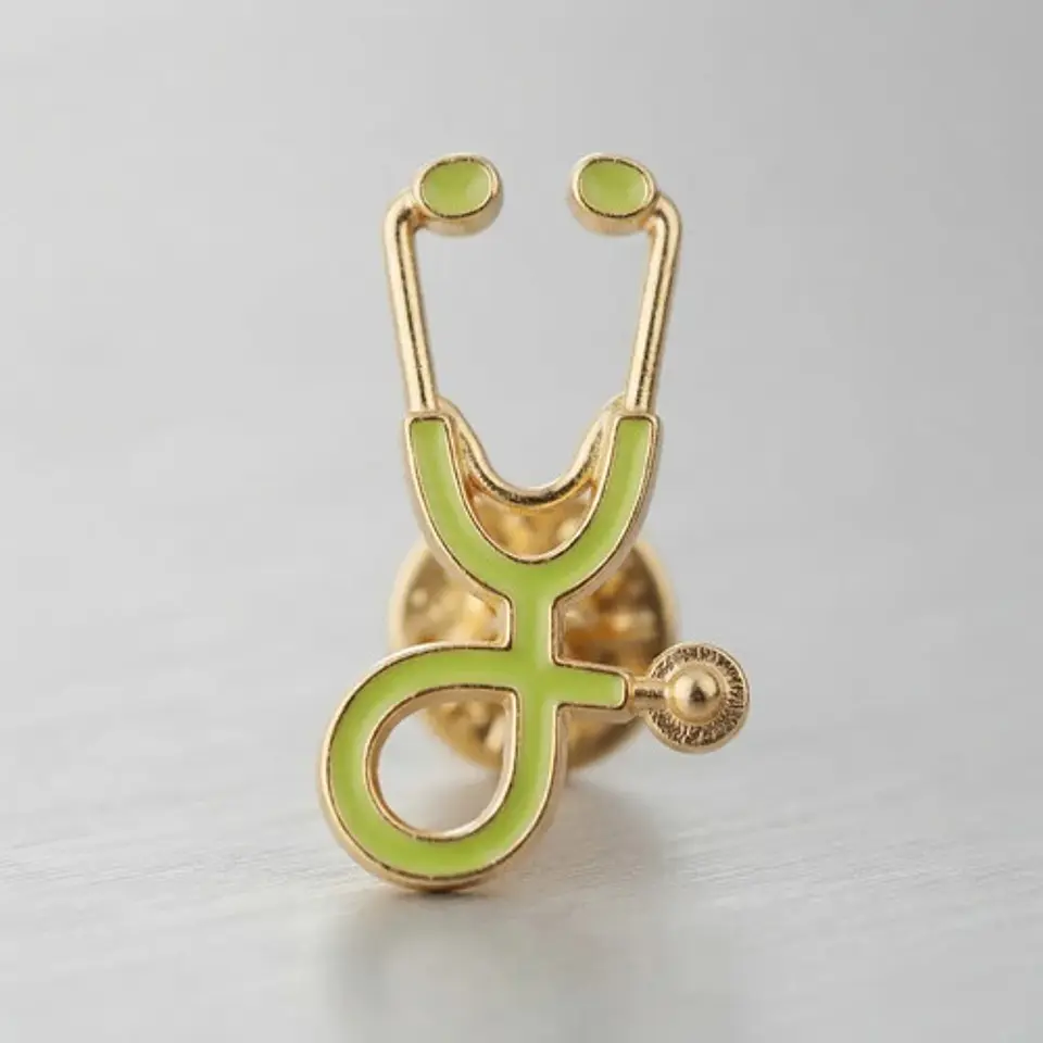 Broche Pin Insignia Médico Estetoscopio Medicin Hombre Mujer 31