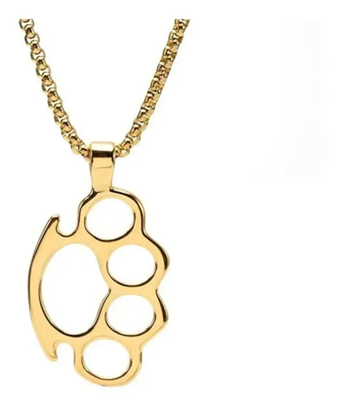 Colla Dije Manopla Puño De Acero Color Oro Para Hombre Mujer 6