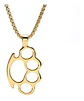 Colla Dije Manopla Puño De Acero Color Oro Para Hombre Mujer - Miniatura 6