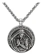 Collar Dije Virgen María Cadena Color Plata Antigua Hombre - Miniatura 1