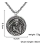 Collar Dije Virgen María Cadena Color Plata Antigua Hombre - Miniatura 2