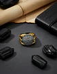 Anillo Acero Color Plata Vikingo Brujula Cuervos Odin Hombre - Miniatura 6