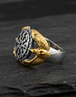 Anillo Acero Color Plata Vikingo Brujula Cuervos Odin Hombre - Miniatura 8
