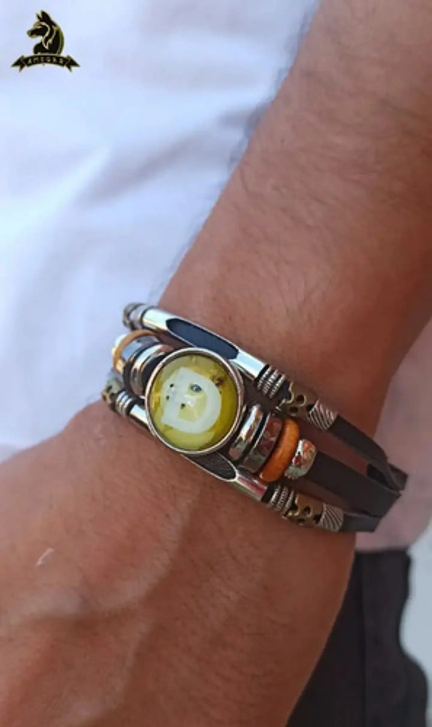 Pulsera Manilla Cuero Cripto Meme Dogecoin Para Hombre Mujer 2