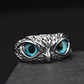 Anillo Argolla Vintage Búho Ojos Color Plata Mujer Hombre - Miniatura 8