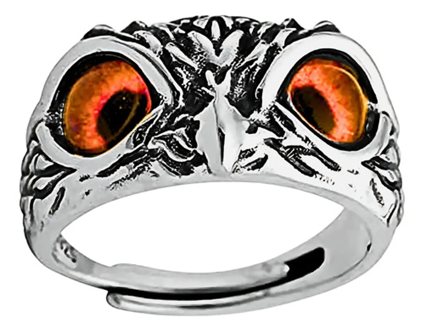 Anillo Argolla Vintage Búho Ojos Color Plata Mujer Hombre 20