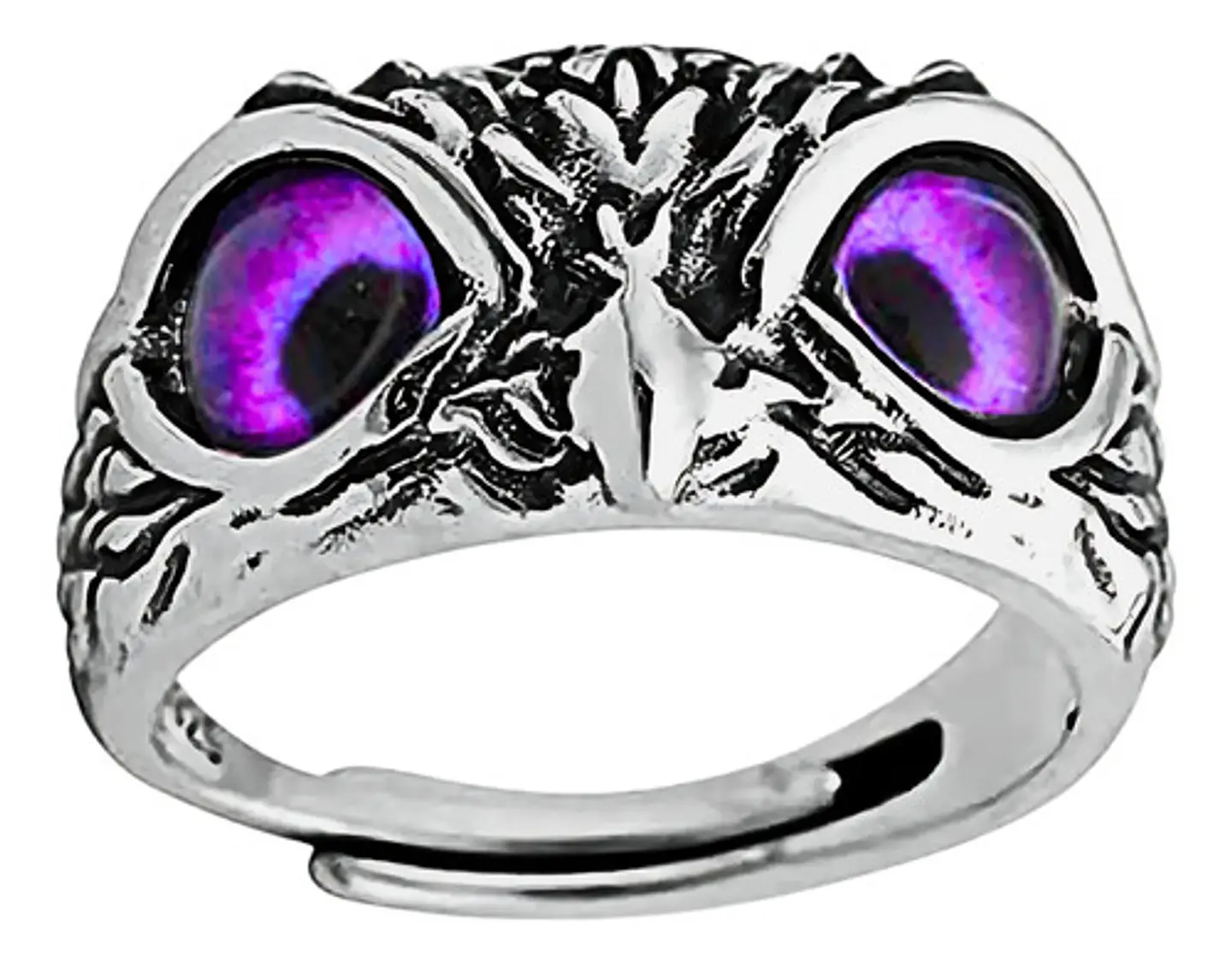 Anillo Argolla Vintage Búho Ojos Color Plata Mujer Hombre 24