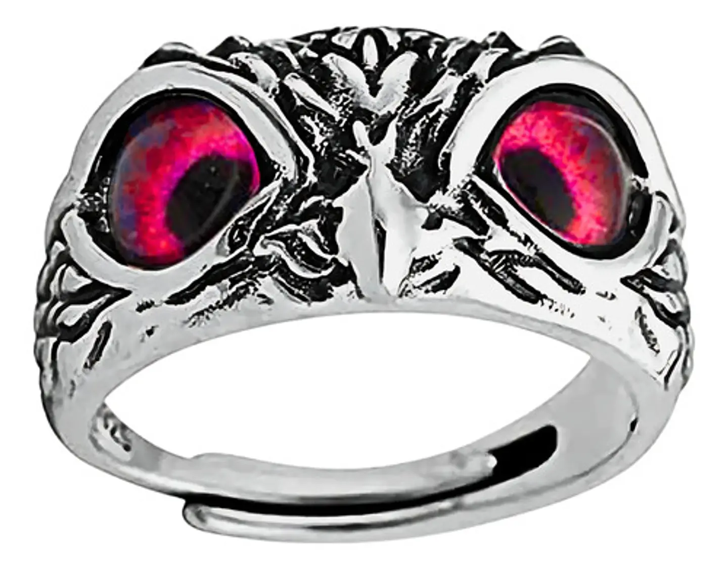Anillo Argolla Vintage Búho Ojos Color Plata Mujer Hombre 26