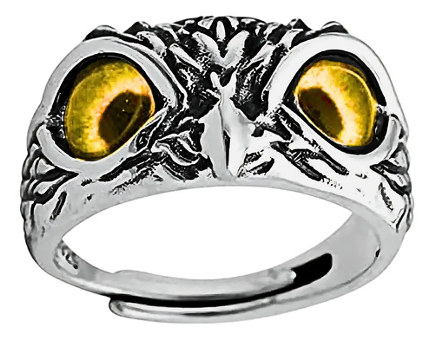 Anillo Argolla Vintage Búho Ojos Color Plata Mujer Hombre 28