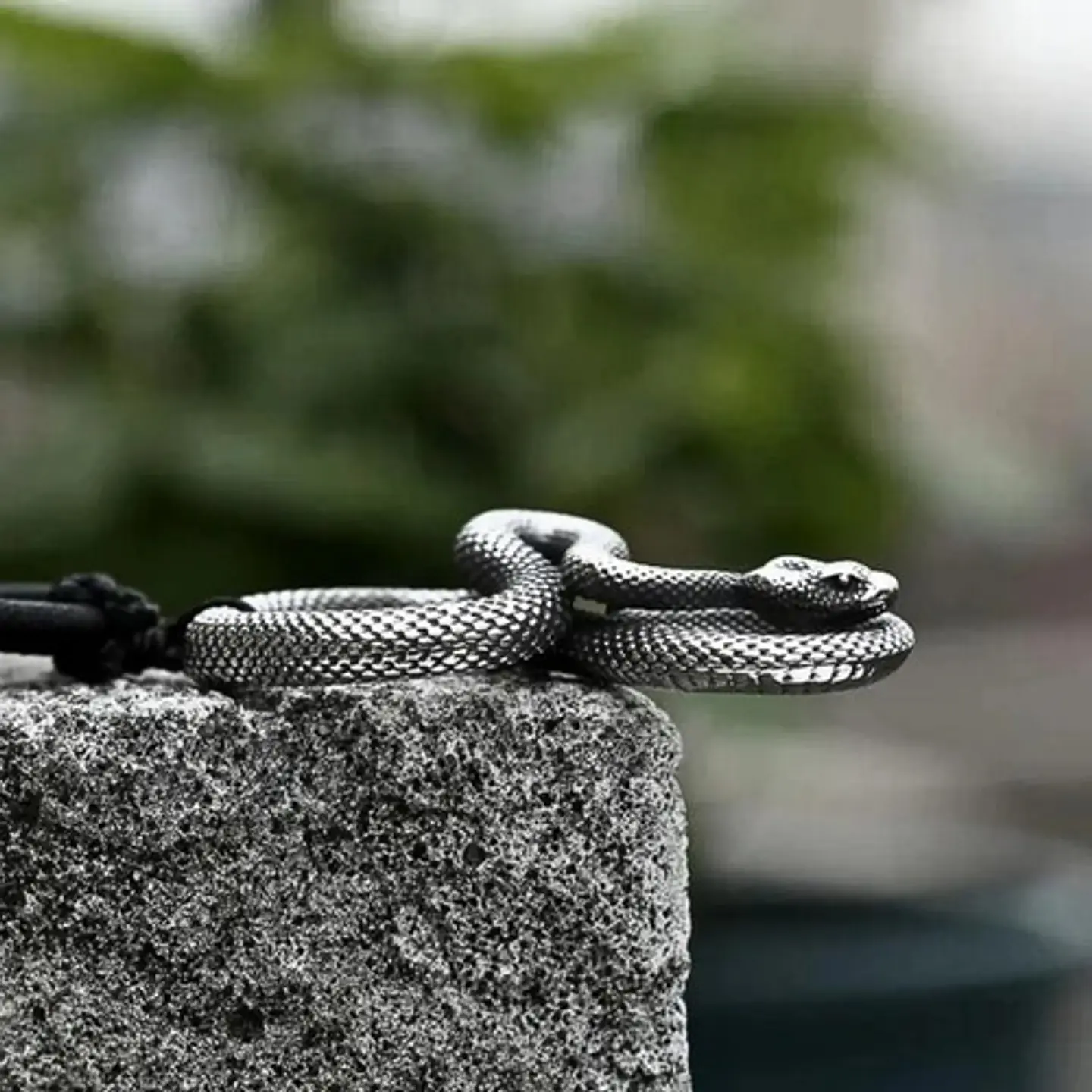 Collar Cadena Dije Serpiente Acero Color Oro/plata Hombre 8