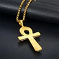 Collar Cadena Dije Acero Color Oro T Anka Egipcia Cz Hombre - Miniatura 5