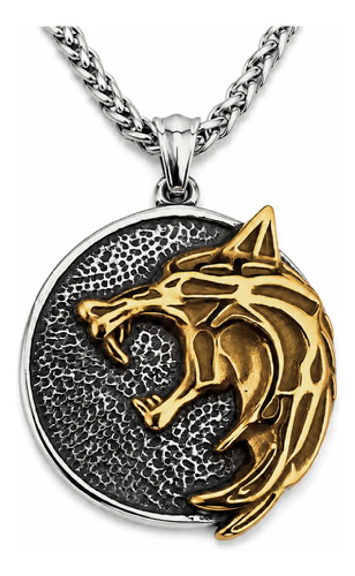 Collar De Acero Para Hombres Dije Geralt Lobo The Witcher  1