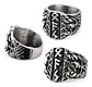 Anillo Runas Vikingo Acero Color Plata Odin Nórdico Hombre - Miniatura 2