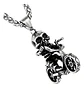 Collar Para Hombre Y Mujer Dije Motocicleta Calavera Craneo Plateado - Miniatura 1