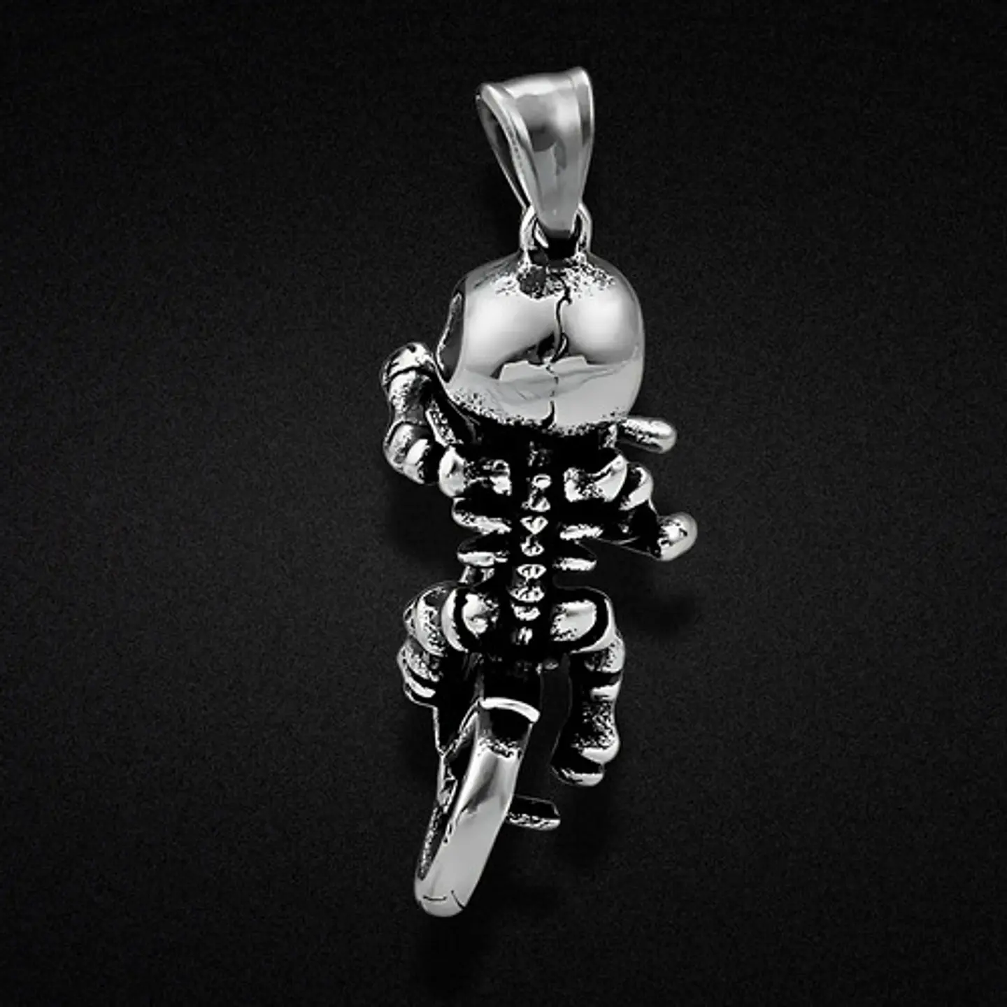 Collar Para Hombre Y Mujer Dije Motocicleta Calavera Craneo Plateado 8