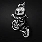 Collar Para Hombre Y Mujer Dije Motocicleta Calavera Craneo Plateado - Miniatura 9