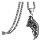 Collar Dije Cabeza Águila Acero Color Plata Hombre Y Mujer Plateado - Miniatura 1