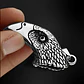 Collar Dije Cabeza Águila Acero Color Plata Hombre Y Mujer Plateado - Miniatura 5