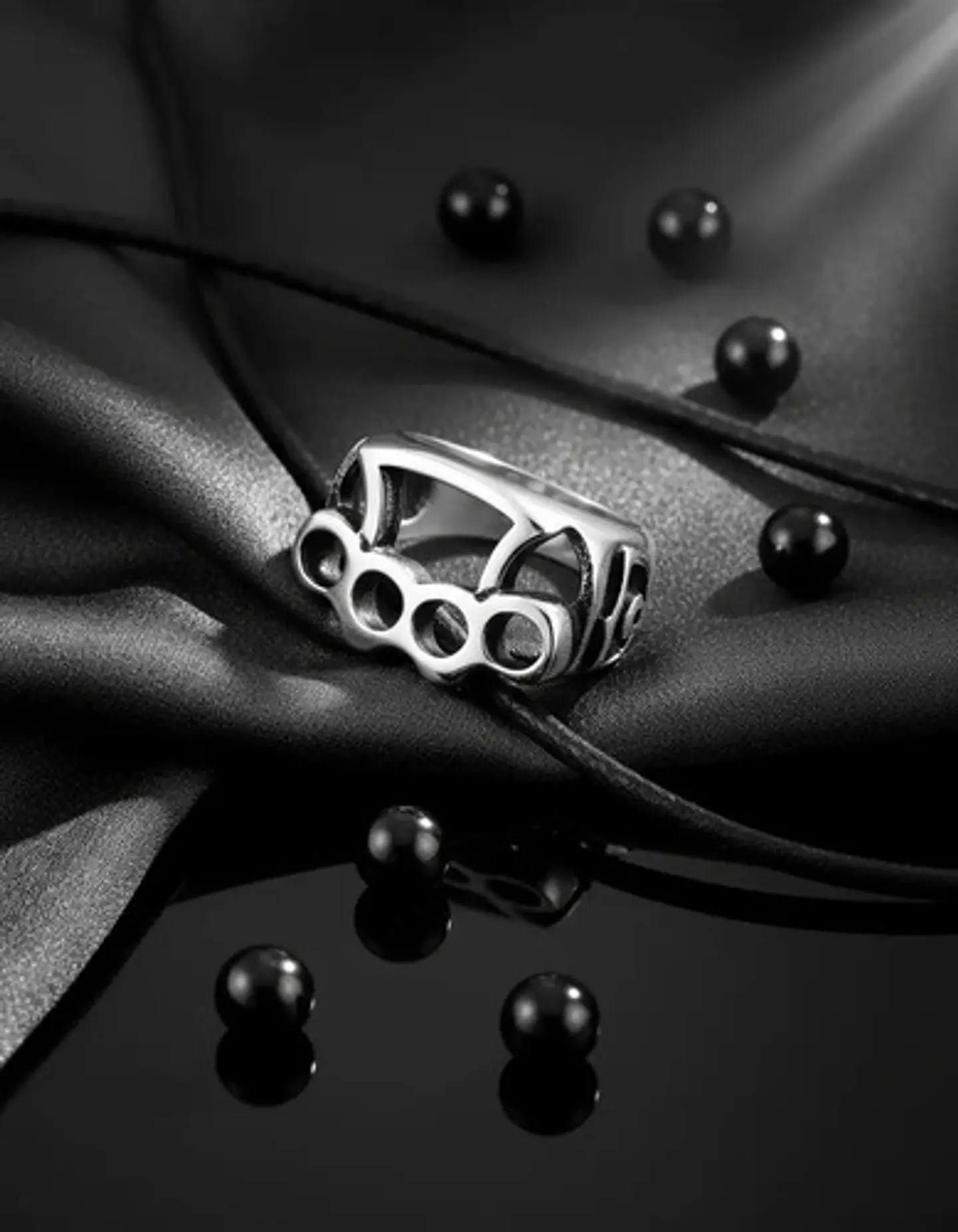 Anillo Para Hombre Manopla Punk Biker De Acero Color Plata 5