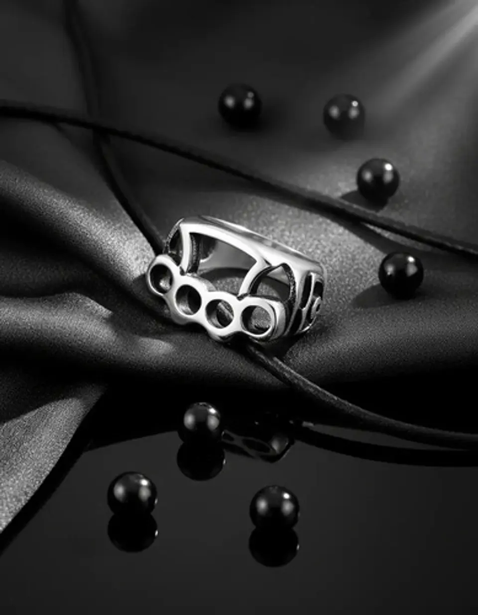 Anillo Para Hombre Manopla Punk Biker De Acero Color Plata 5
