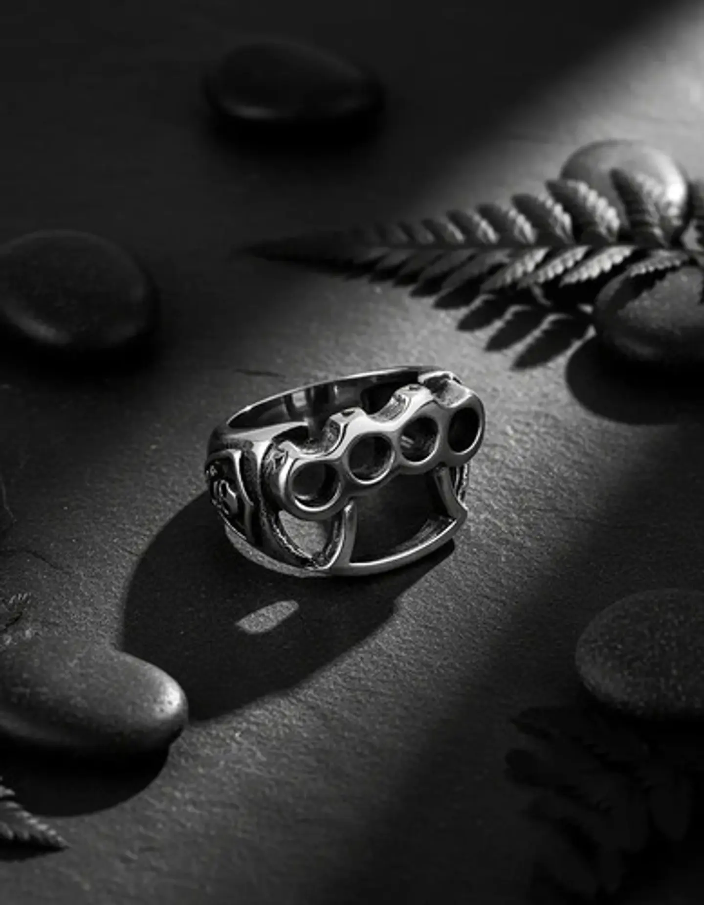 Anillo Para Hombre Manopla Punk Biker De Acero Color Plata 6